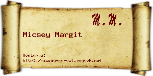 Micsey Margit névjegykártya